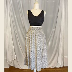 Boho Chic Vintage Black and White Maxi Skirt | Made in India